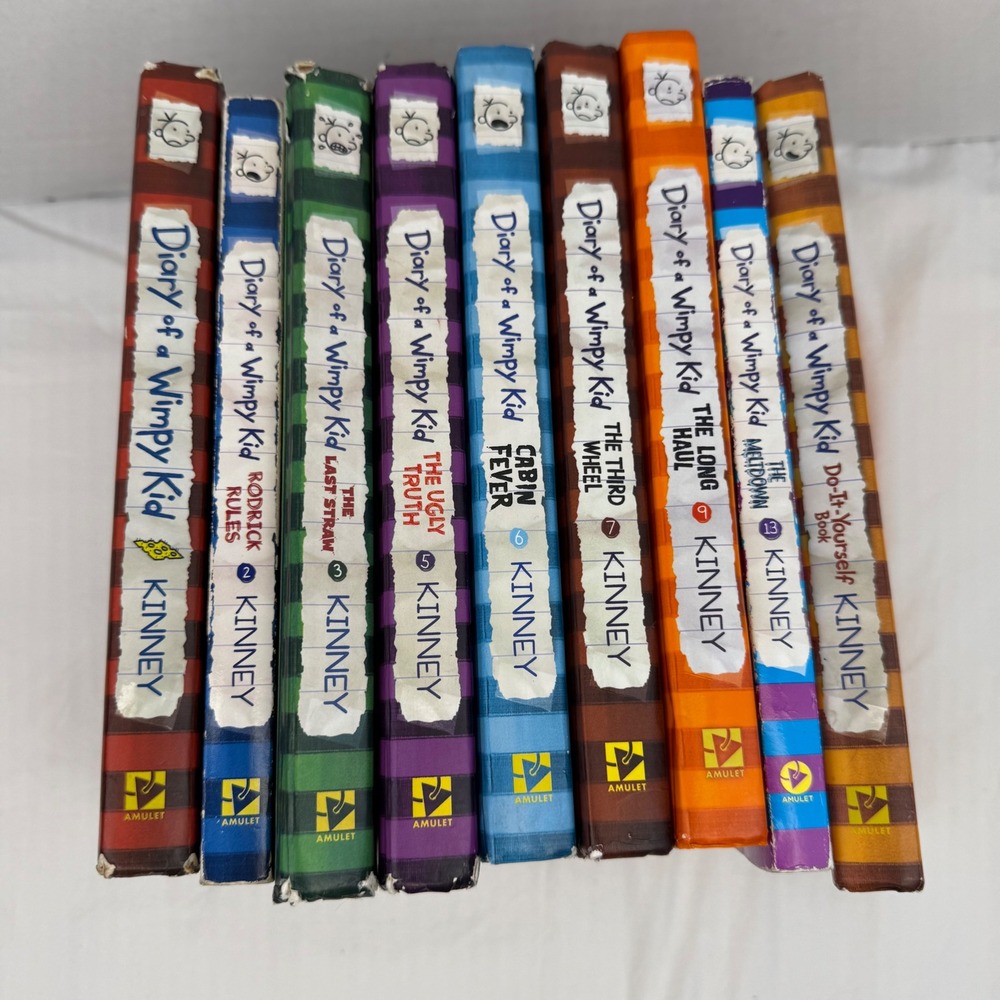 Diary of a Wimpy Kid Book Lot 9 Hardcover Books Jeff Kinney (1-3,5-7,9,13,DIY)